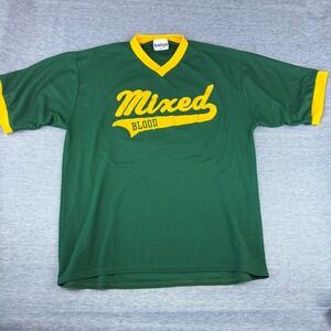 Vintage Bakka Mixed‎ Blood Green Yellow Jersey # 13 Mens XL